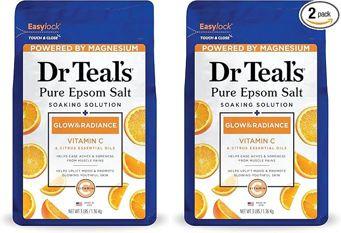 Consistent Dr Teal’s Salt Soak with Pure Epsom Salt Glow Radiance with Vitamin C Elegant