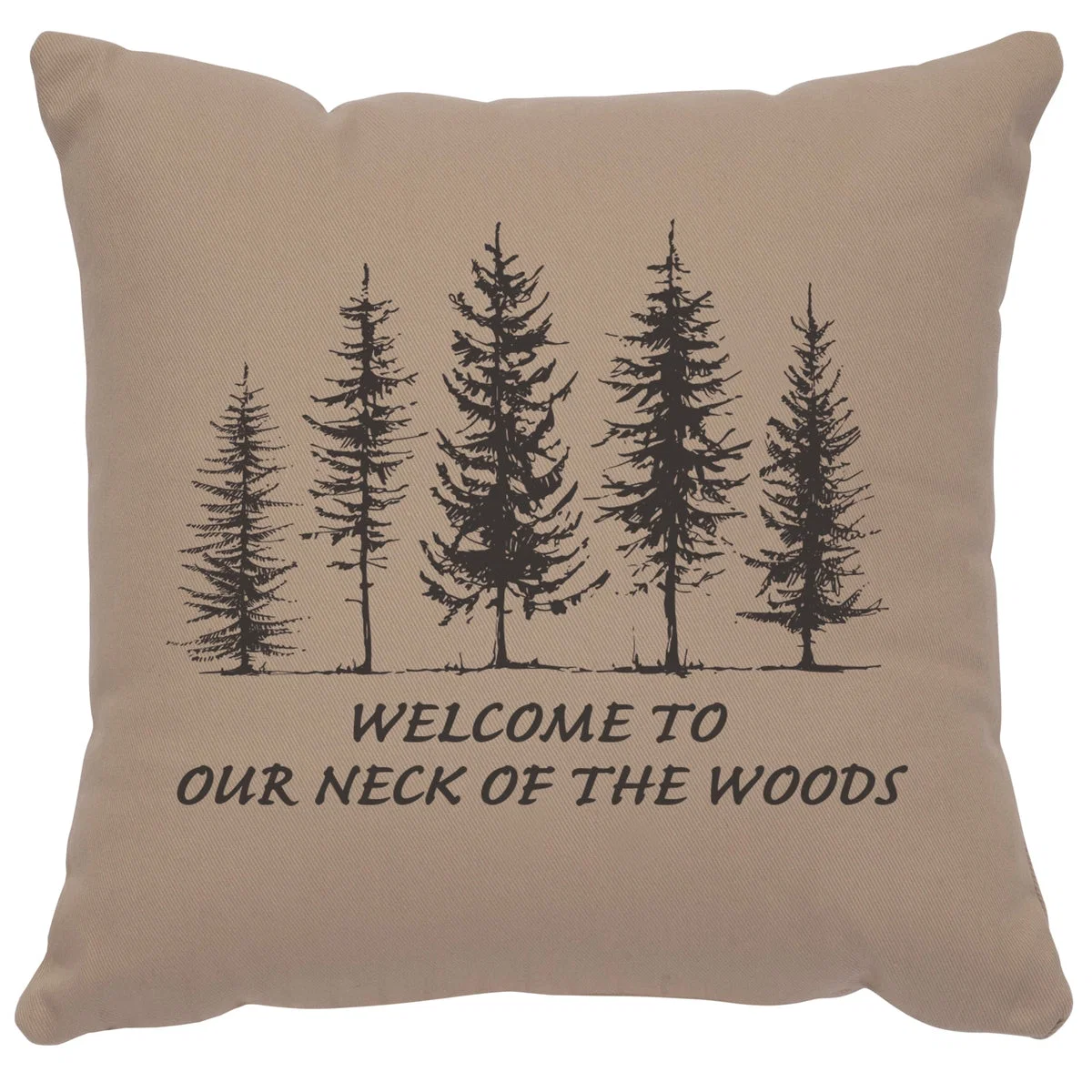 Original Design quot Neck of Woods quot Image Pillow – Cotton Alabaster Long-Lasting