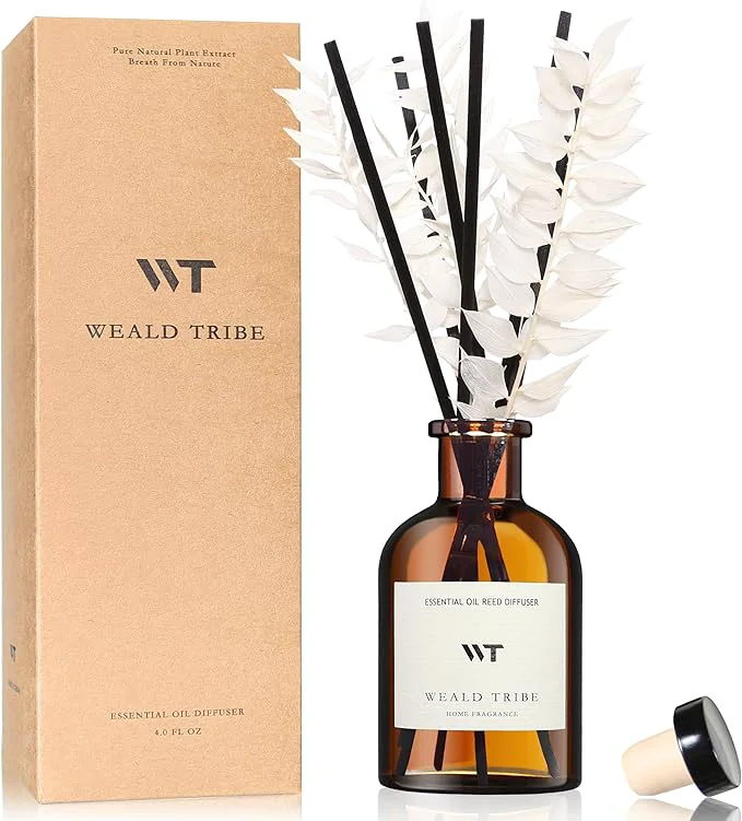 Refined WEALD TRIBE Reed Diffuser Set for Bathroom Air Fresheners Oil Diffuser Sticks Smooth