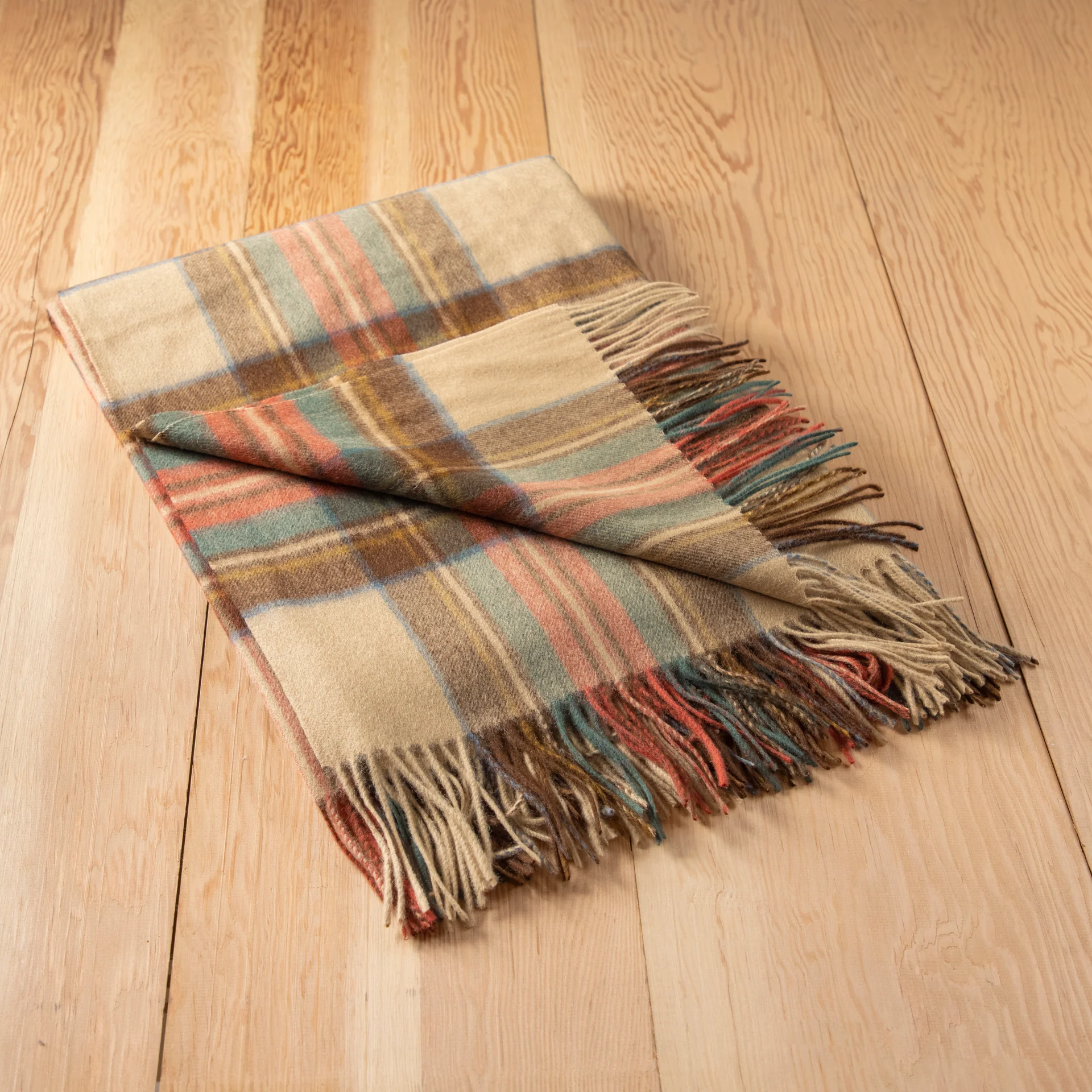 Authentic Cashmere Knee Blanket in Stewart Dress Antique Tartan Durable
