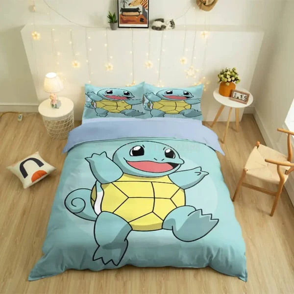 Smart Squirtle Pokemon Duvet Cover Easy-to-Use