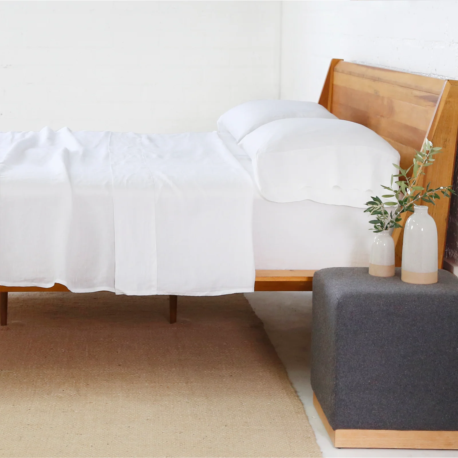 Effective Belgian Linen Queen Sheet Set White Expertly Made
