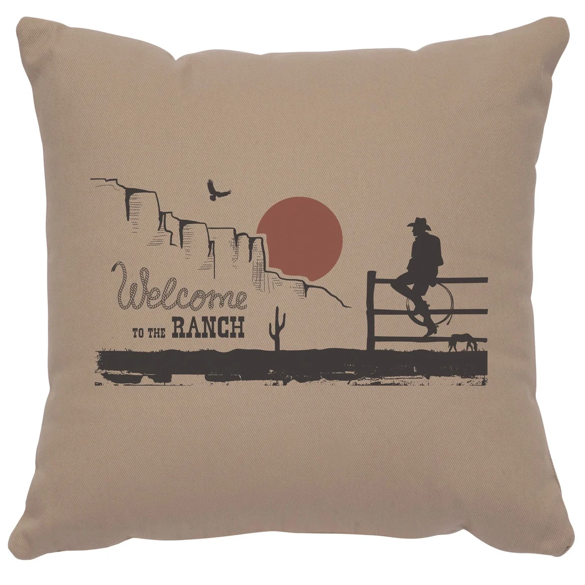 Verified quot Welcome Ranch quot Image Pillow – Cotton Alabaster Original