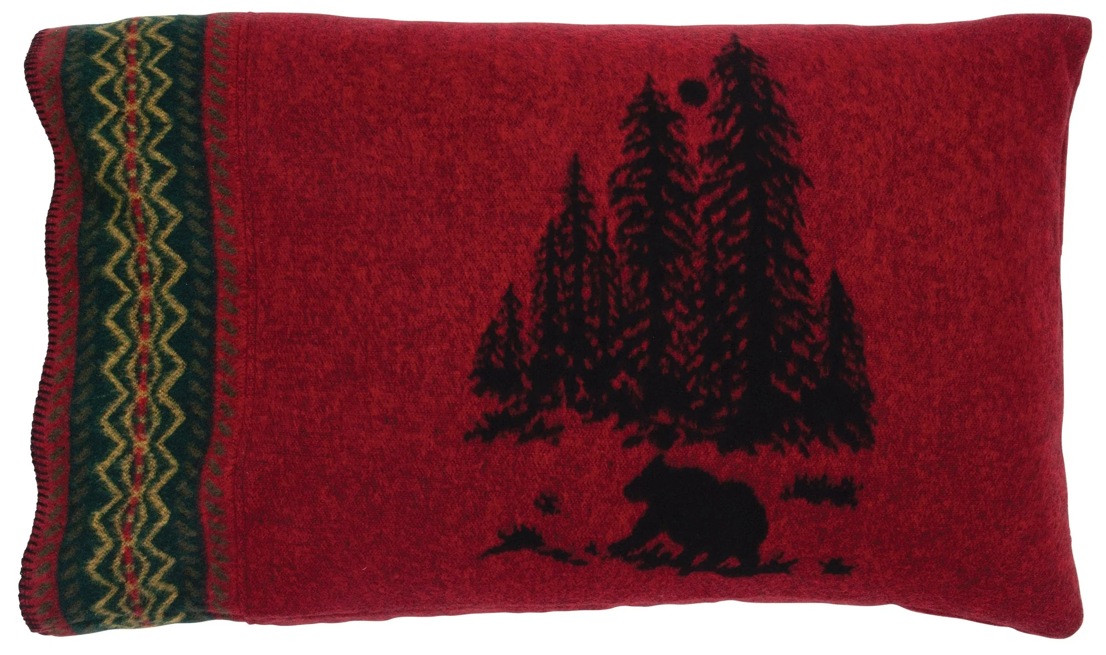 Classic Wooded River Bear Pillow Sham Secure