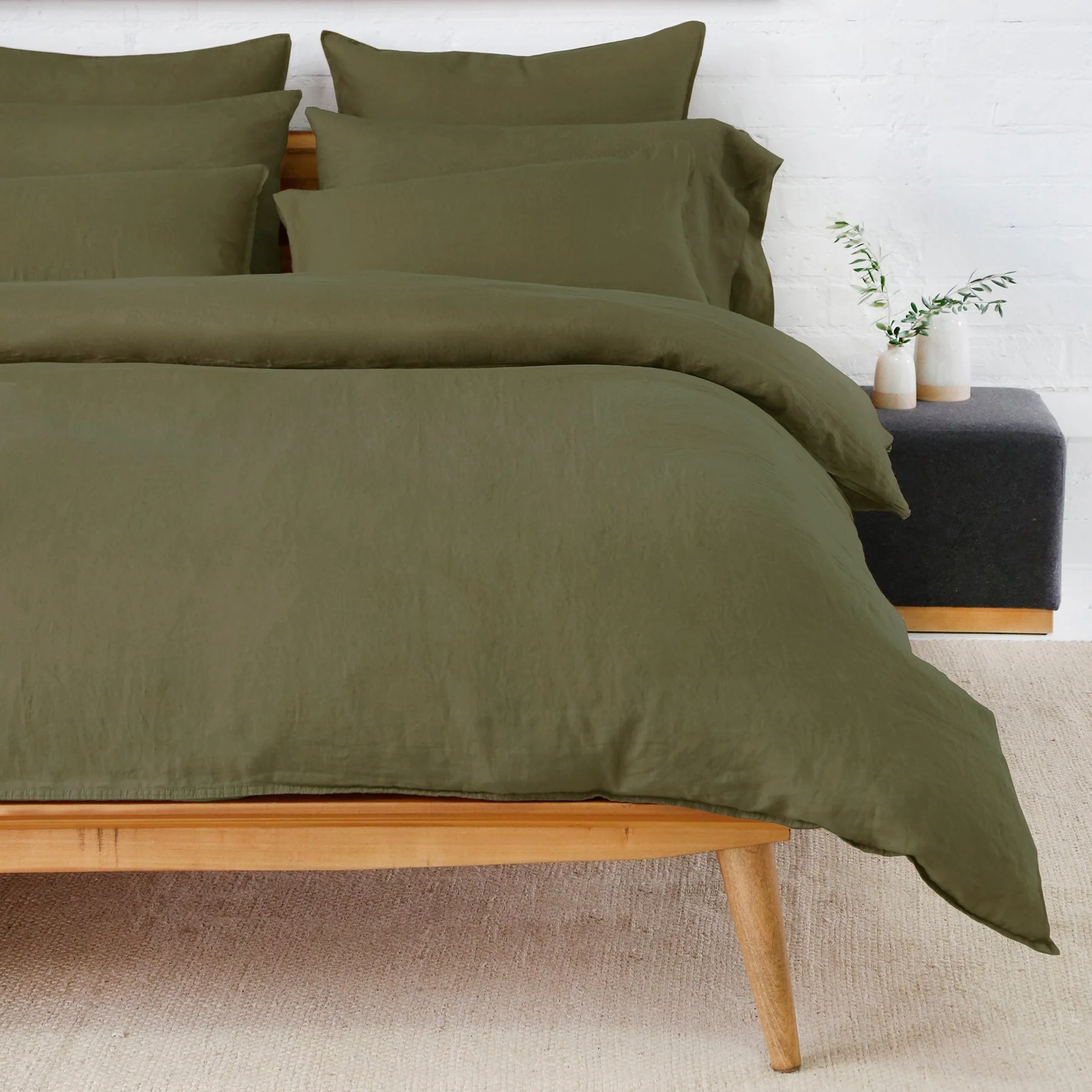 Practical Parker Linen King Duvet Set Forest Superior