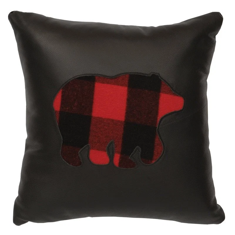 Convenient Black Leather Pillow 18×18 Eco-Friendly