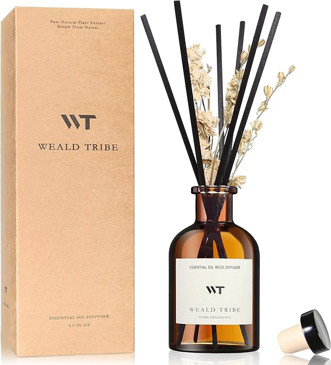 Detailed WEALD TRIBE Reed Diffuser Set for Bathroom Shelf Decor Sticks Diffuser Durable
