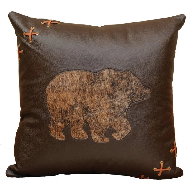 Professional Mesa Espresso Leather Pillow 18×18 Soft