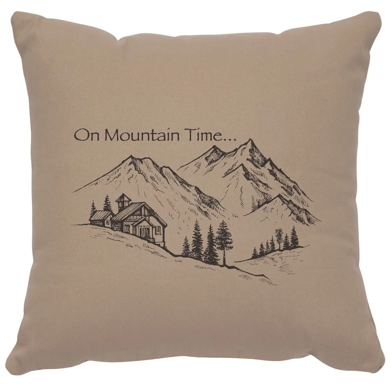 High-Quality quot Mountain Time quot Image Pillow 16×16 Luxury