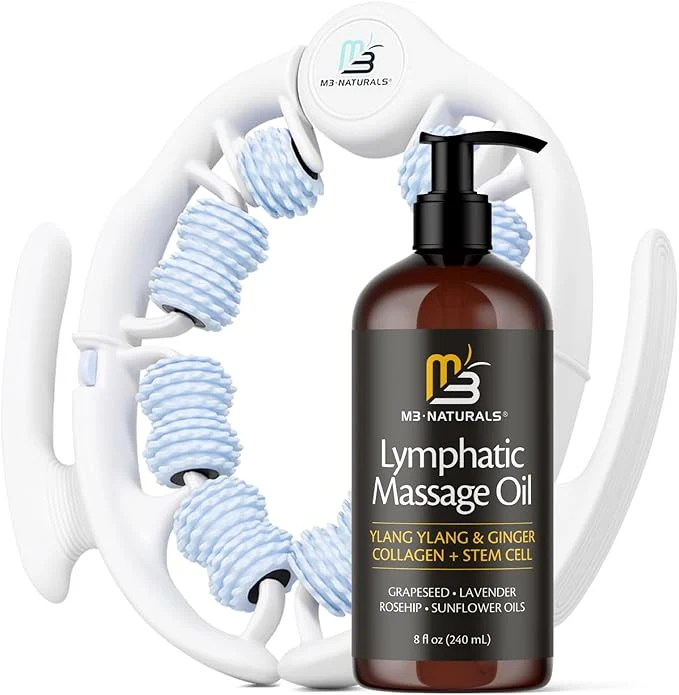 Exclusive Lymphatic Massage Oil Roller Kit Premium Material