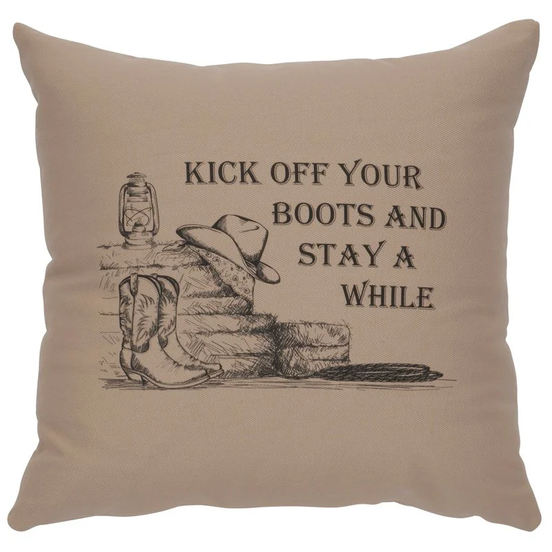 Natural quot Kick off Boots quot Image Pillow 16×16 Long-Lasting