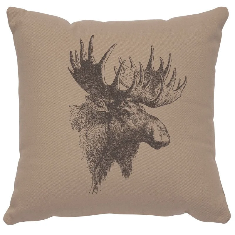 Natural quot Moose Profile quot Image Pillow 16×16 Elite
