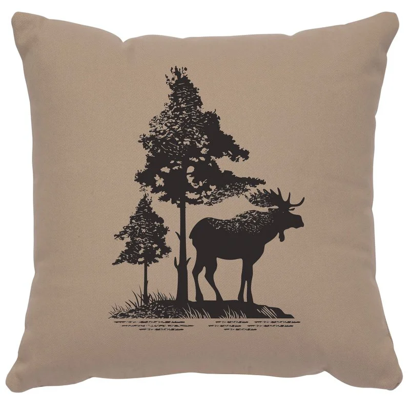Traditional quot Moose Tree quot Image Pillow 16×16 Relaxed