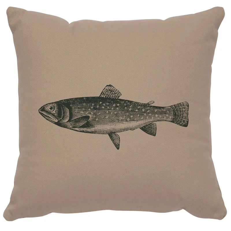 Effective quot Trout quot Image Pillow 16×16 Natural