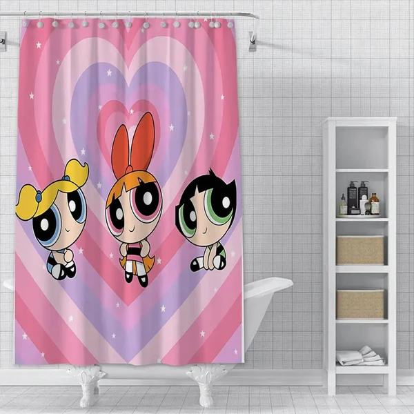 Relaxed Powerpuff Girls Shower Curtain Easy-to-Use