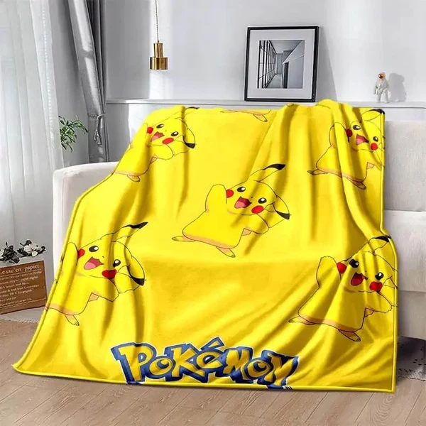 Relaxed Pokemon Pikachu Throw Blanket Durable