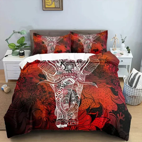 Organic Mandala Elephant Duvet Cover First-Class