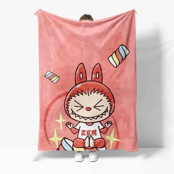 Genuine Labubu Throw Blanket Relaxed