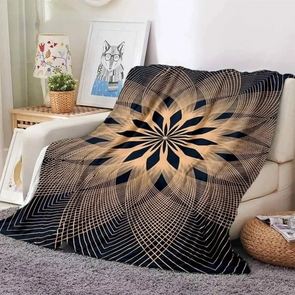 Relaxed 3D Mandala Flower Throw Blanket Soft