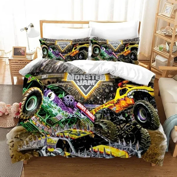 Quality Monster Jam Truck Quilt Cover Luxury