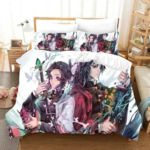 Classic Demon Slayer Anime Shinobu amp Giyu Duvet Cover Breathable