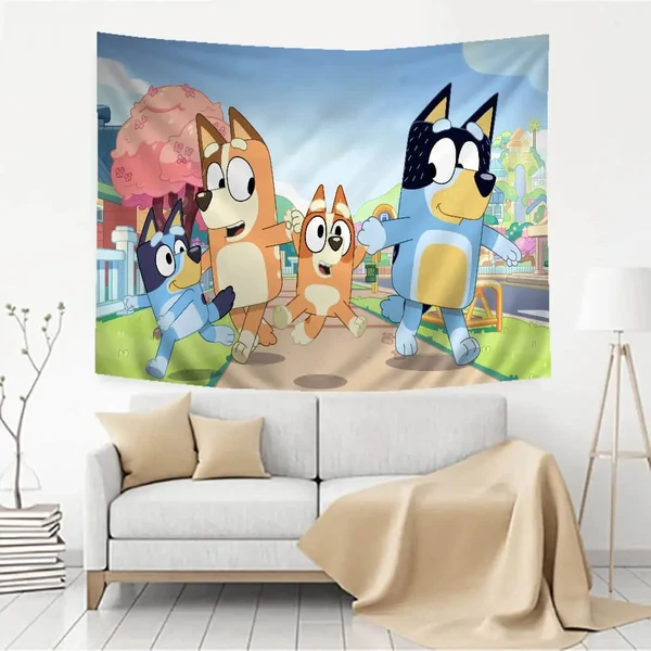 First-Class Bluey Family Cartoon Tapestry User-Friendly