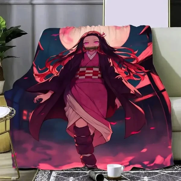 Breathable Demon Slayer Nezuko Throw Blanket Stylish
