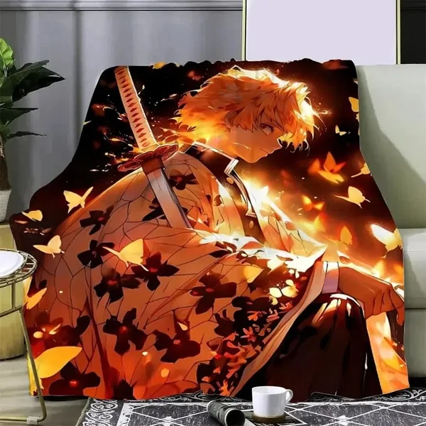 High-End Demon Slayer Zenitsu Throw Blanket Trendy