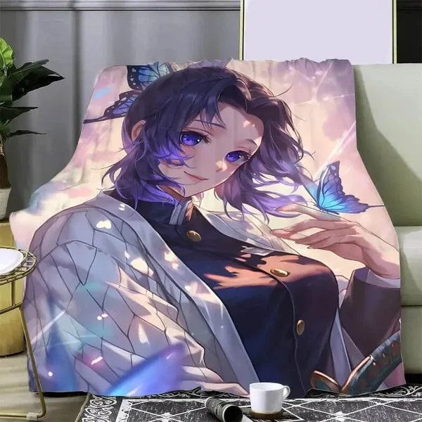 High-Quality Demon Slayer Shinobu Throw Blanket Outstanding