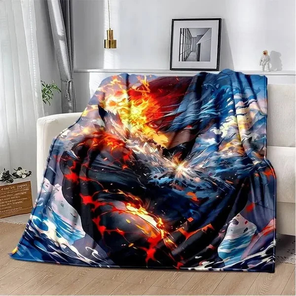 Durable Anime My Hero Academia Shoto Todoroki Throw Blanket Fashionable
