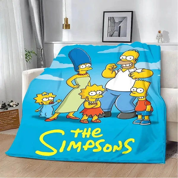Effective Simpsons Cartoon Throw Blanket Reusable