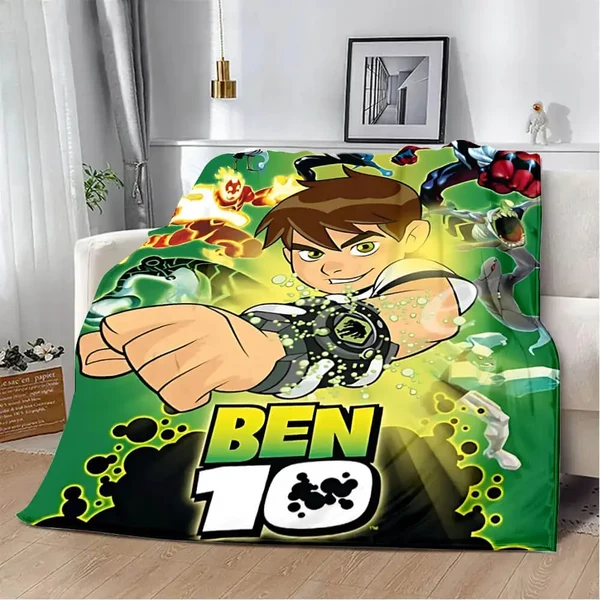 Genuine 3D Ben 10 Cartoon Throw Blanket Easy-to-Use