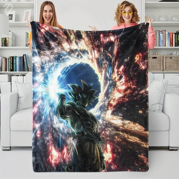 Enhanced Anime Dragon Ball Z Goku 3D Throw Blanket Fine