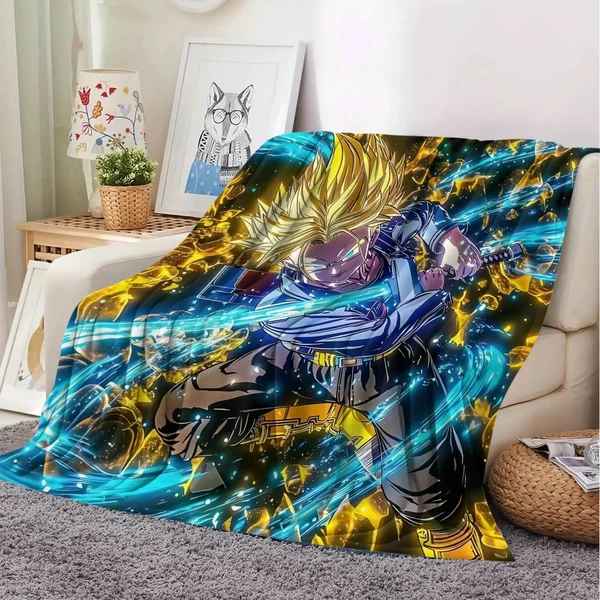 Classic Anime Dragon Ball Z Trunk Throw Blanket Flexible