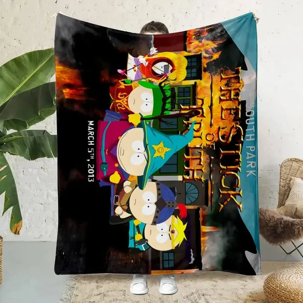 High-Quality 3D South Park Throw Blanket Durable