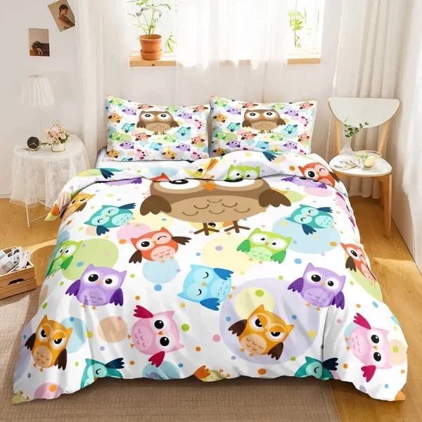 Recyclable Owl Doona Cover Soft