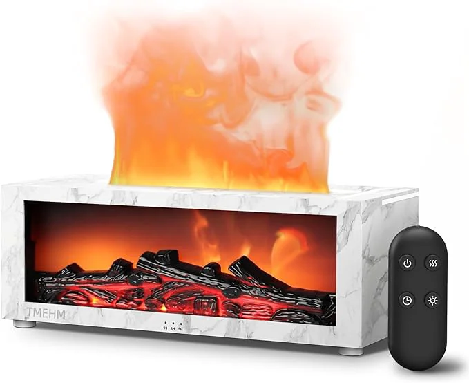 Optimized TMEHM Fireplace Flame Air Diffuser Humidifier 7 Colors Aromatherapy Essential Organic