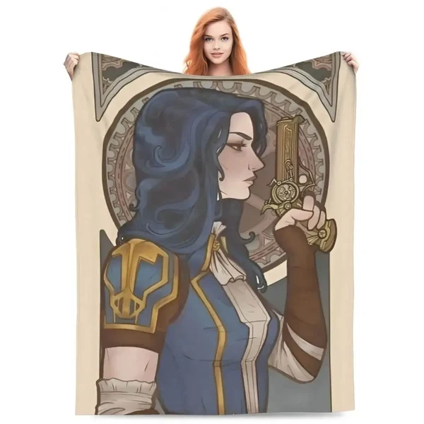 Natural Anime Arcane Caitlyn Throw Blanket World-Class