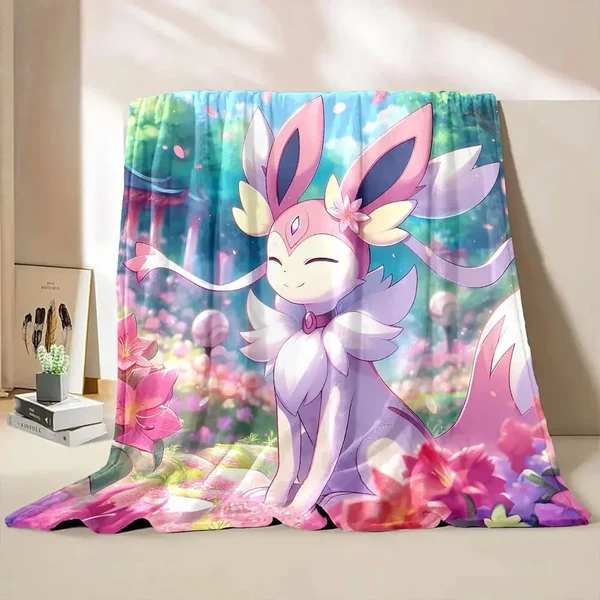 Innovative Espeon Pokemon Throw Blanket Natural