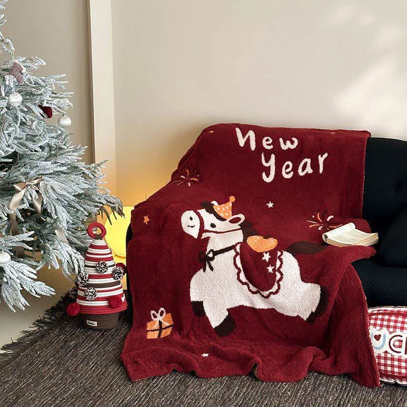 Outstanding Ownkoti Exquisite Horse Knit Festive Throw Blanket Healthy