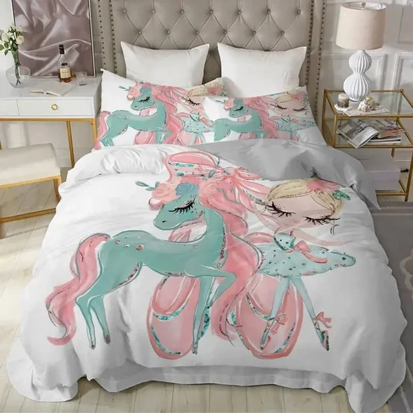 Smooth Unicorn Girly Bedding Set Long-Lasting