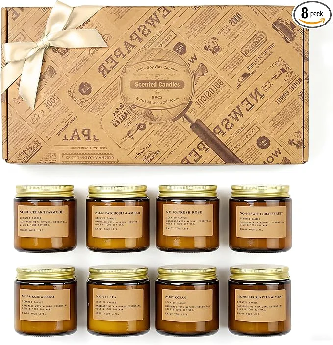 Trusted Scented Candles for Home 8 Pack Soy Wax Candle Set Aromatherapy Candles Excellent