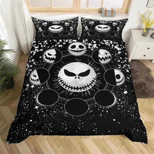 Enhanced Nightmare Floral Skull Quilt Cover Outstanding