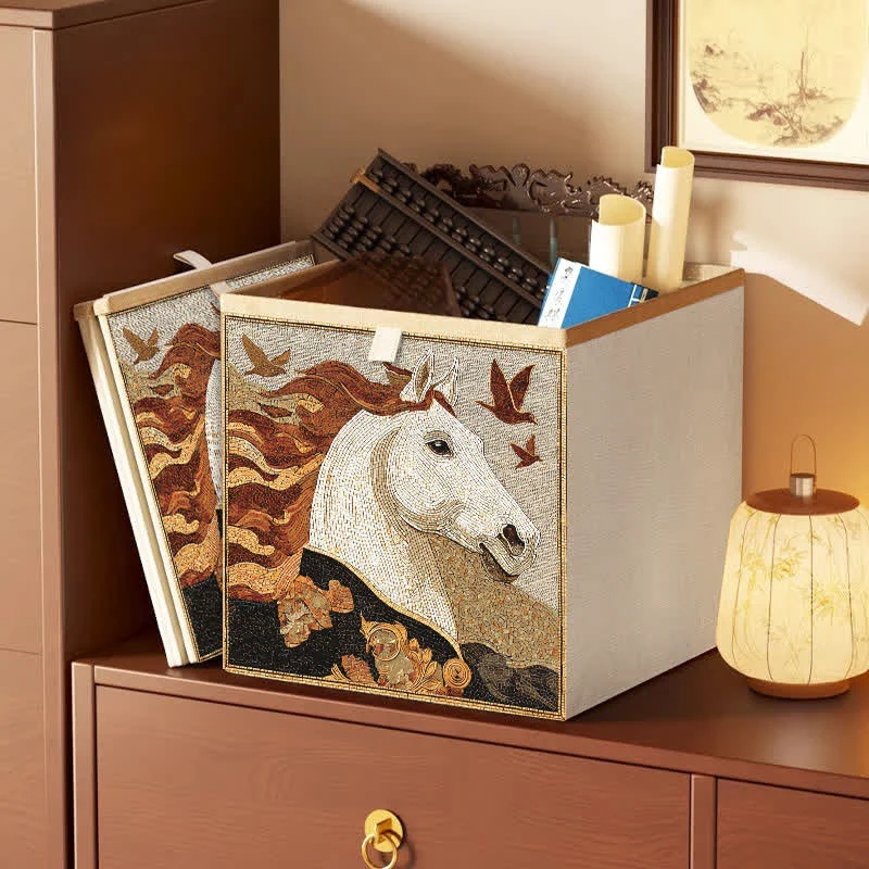 World-Class Ownkoti Retro Horse Bird Fabric Storage Basket Classic