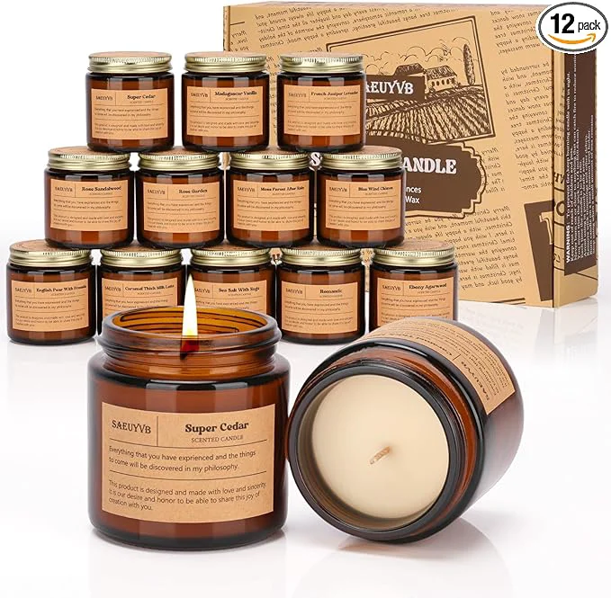 Breathable 12 Pack Candles for Home Scented Scented Candles Gift Set for Women Men Trendy