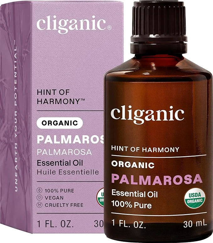 Top-Quality Cliganic USDA Organic Palmarosa Essential Oil 1oz Smart