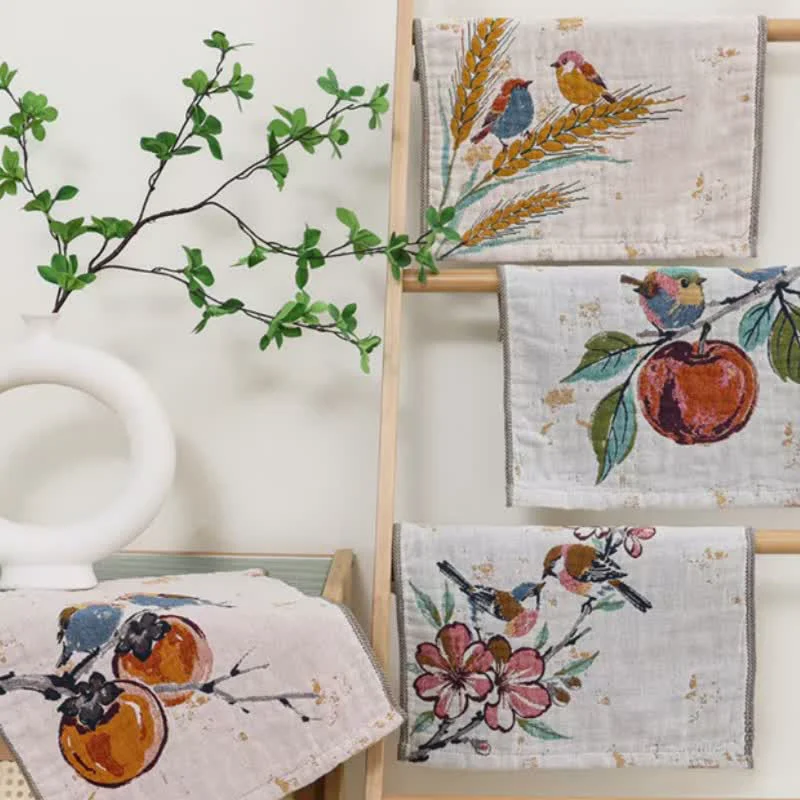 Easy-to-Use Ownkoti Country Bird Series Cotton Gauze Kitchen Towel Contemporary