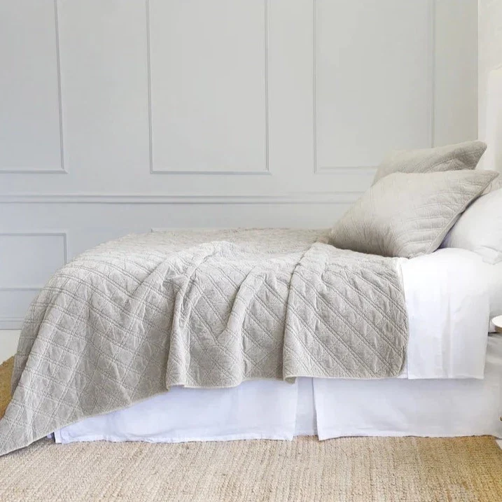 Green Brussels Queen Coverlet Taupe Luxury