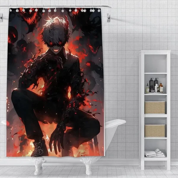 Secure Tokyo Ghoul 3D Bath Curtain Premium Material