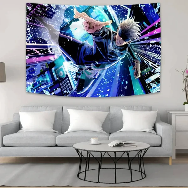 Relaxed Gojo Satoru Jujutsu Kaisen Wall Tapestry Trusted